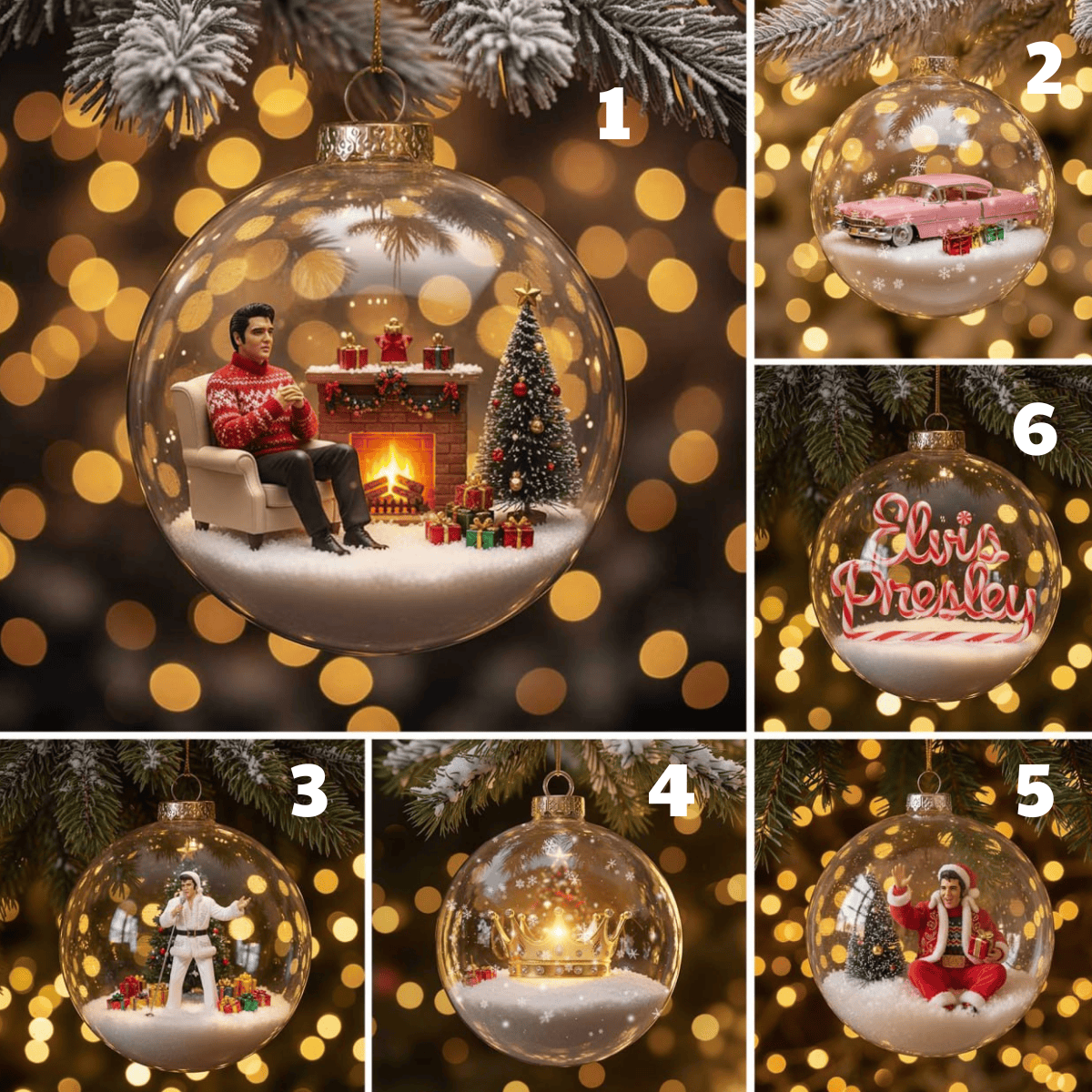 ELPR Legend Singer – Personalized Holiday Scene Custom Shaped Acrylic Ornament