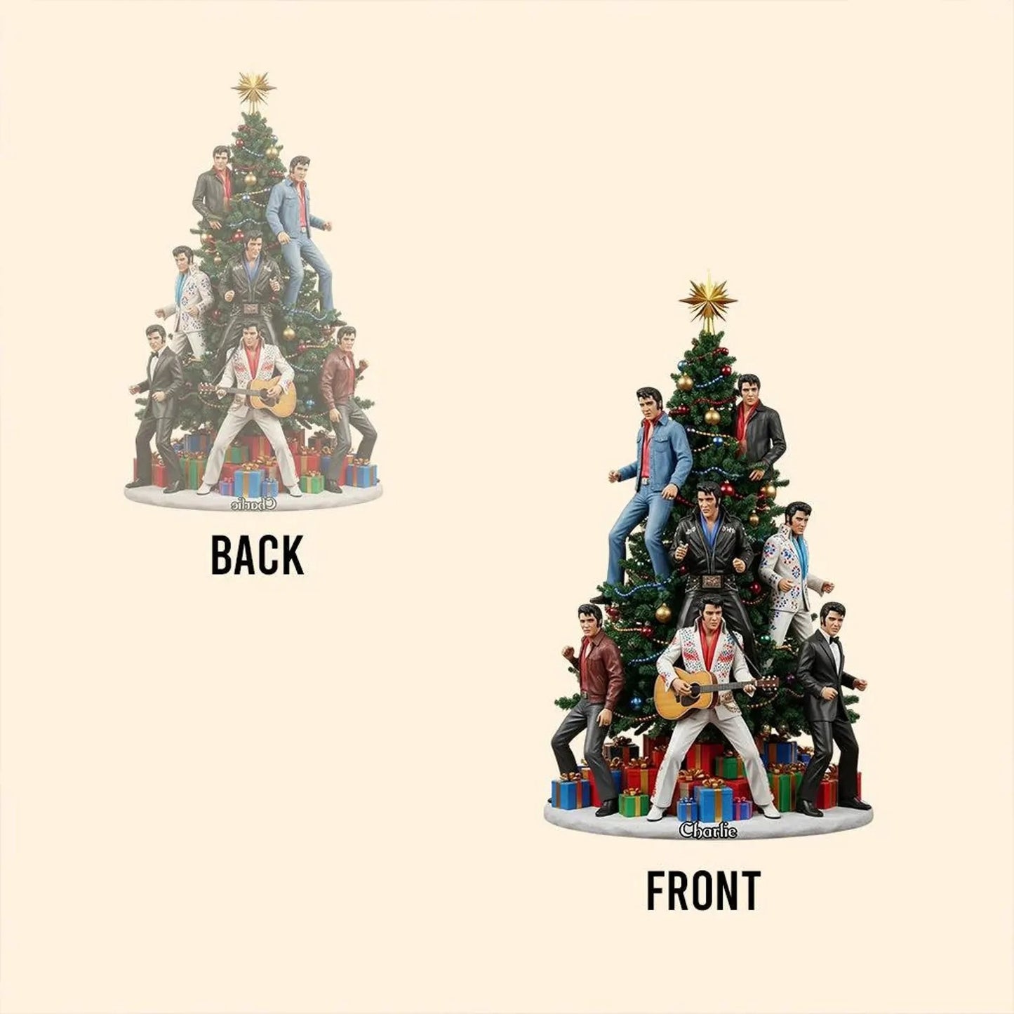 Personalized Singer Beside Pine Tree Christmas Acrylic Plaque, Famous Rock & Roll Plaque