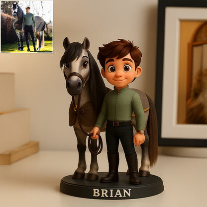 Custom Horse Photo Pixar Cartoon Style Acrylic Plaque