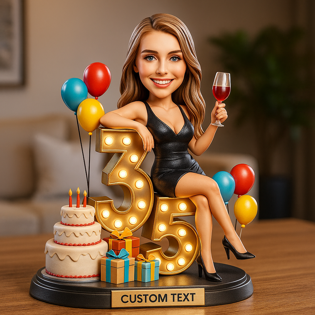 Custom Birthday Party Photo Pixar Cartoon Style Acrylic Plaque
