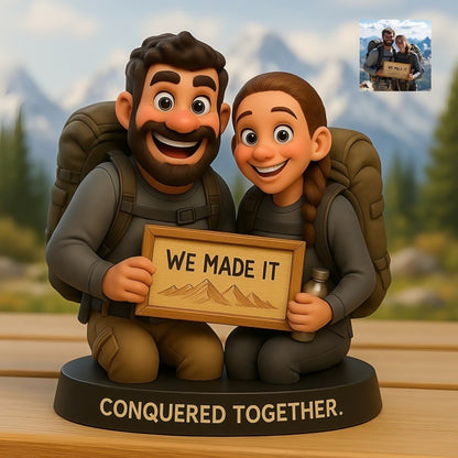 Custom Hiking Photo Pixar Cartoon Style Acrylic Plaque