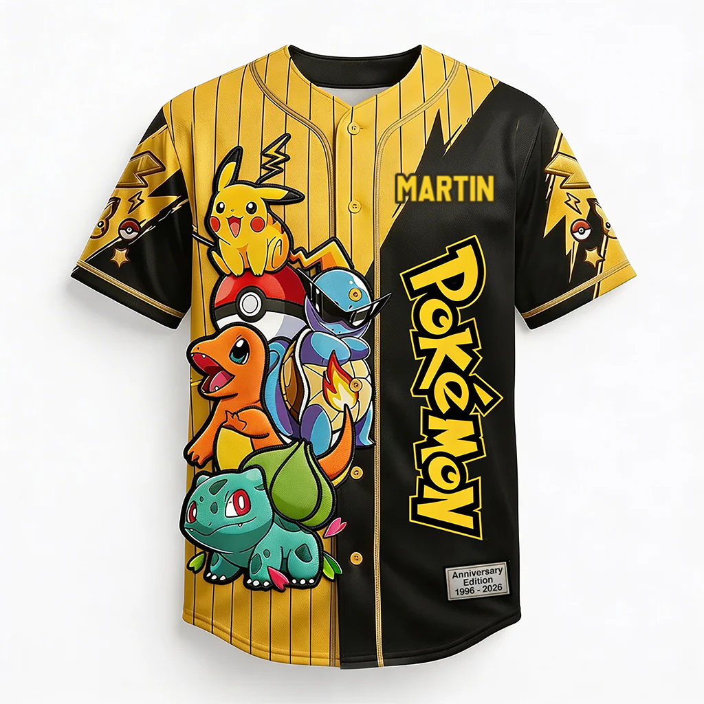 PoMo Celebrate 30 Years Of Catching Them All - Personalized Baseball Jersey