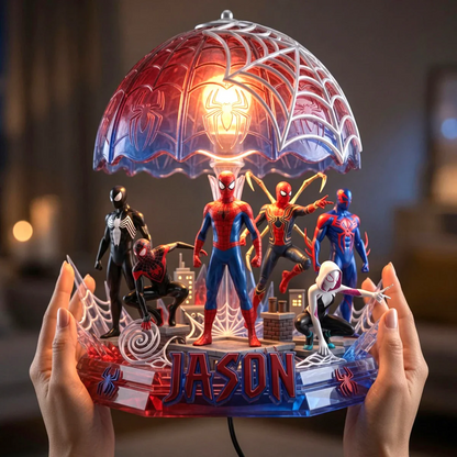 Red Hero- Personalized Spider Hero Acrylic LED Night Light