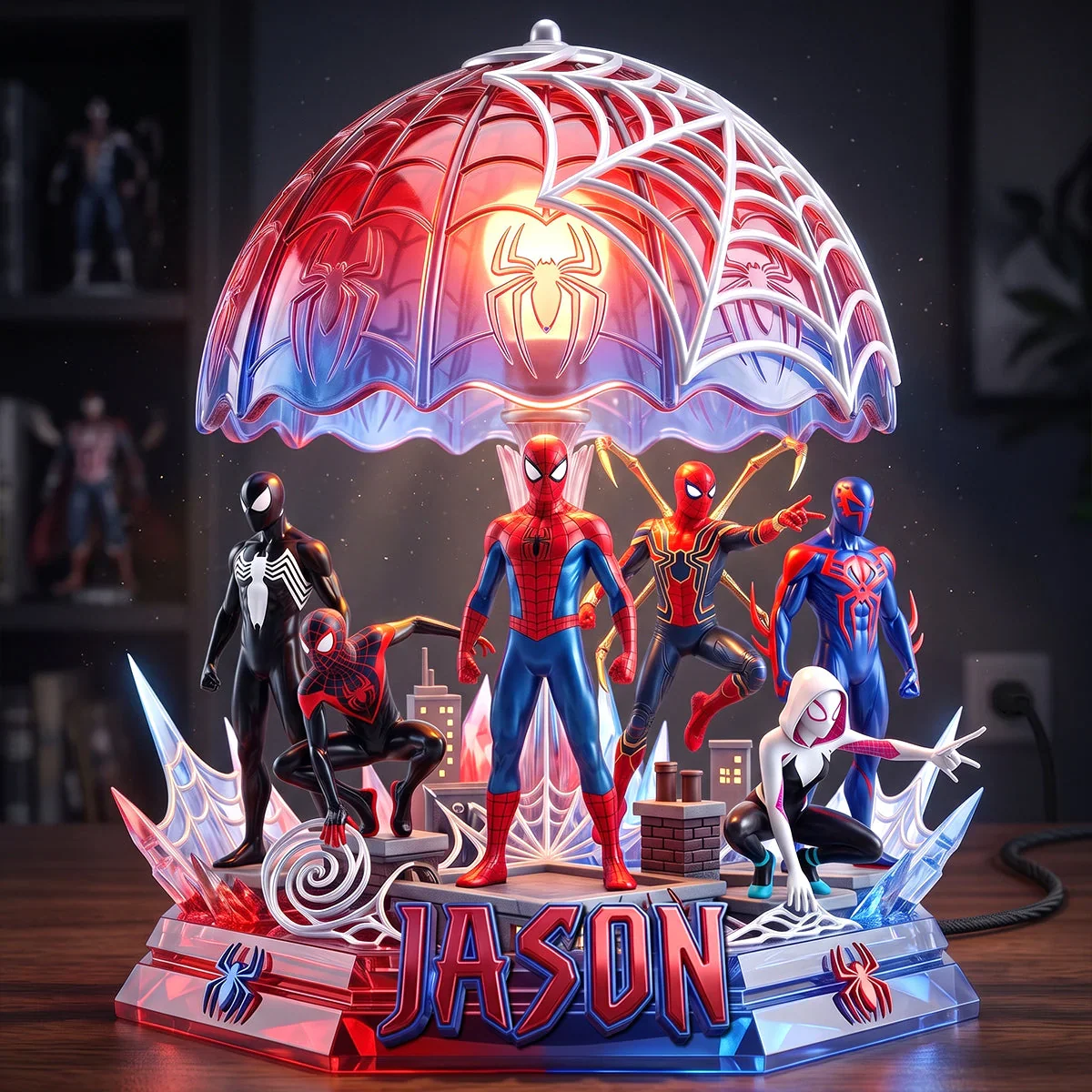 Red Hero- Personalized Spider Hero Acrylic LED Night Light