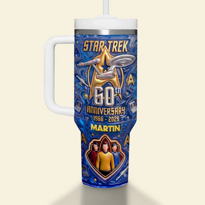 60th Anniversary Space Journey Tumbler - Personalized Anniversary Gifts