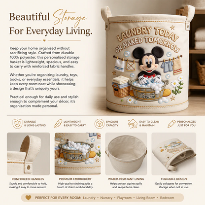 Laundry Today - Personalized Mouse Storage Basket