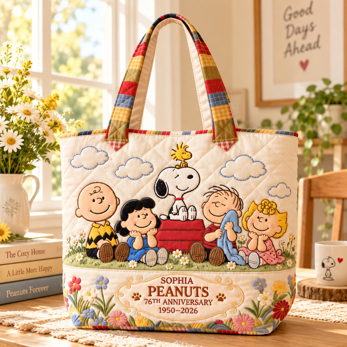 Classic Comic Friends 76th Anniversary Bag - Personalized Quilted Tote Bag
