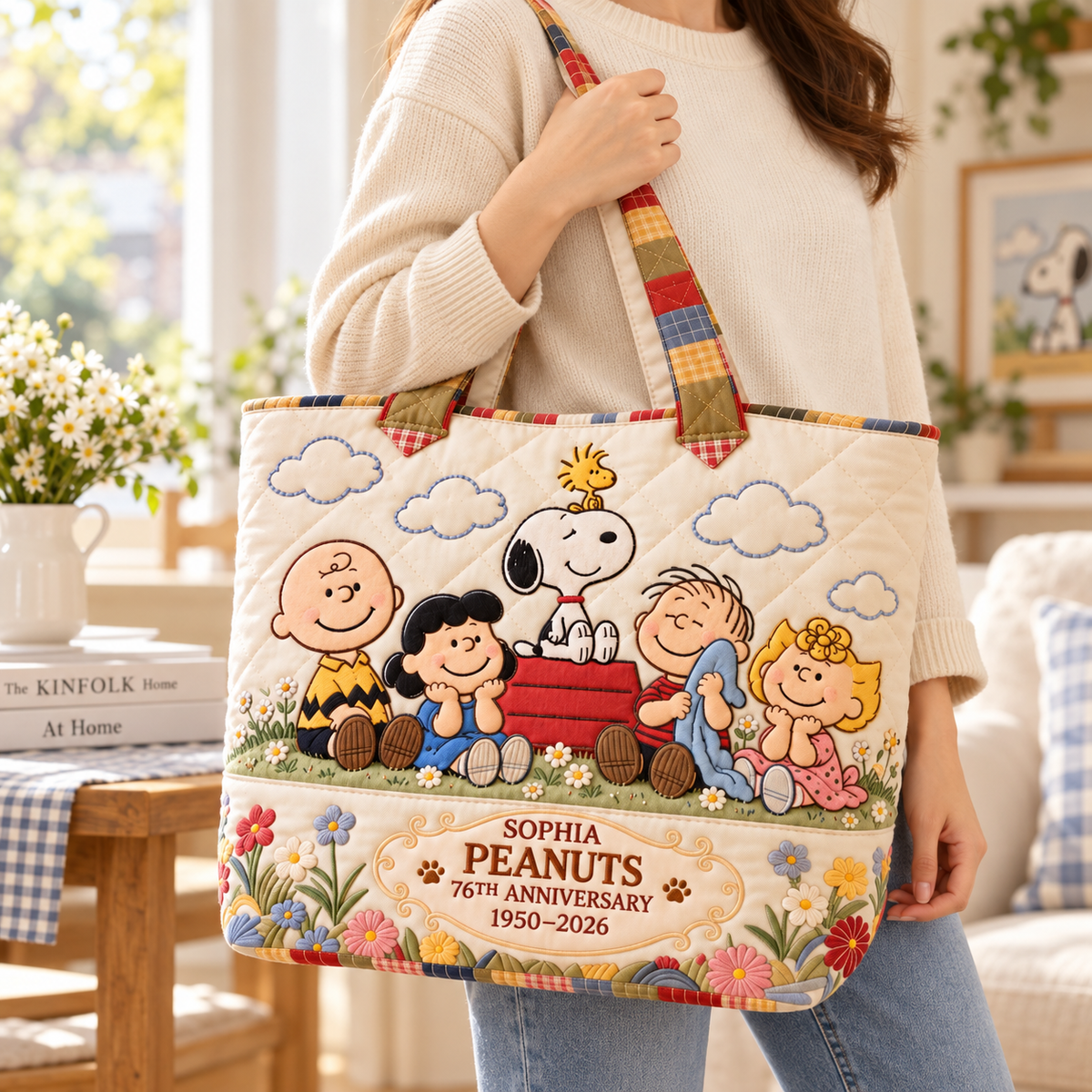 Classic Comic Friends 76th Anniversary Bag - Personalized Quilted Tote Bag