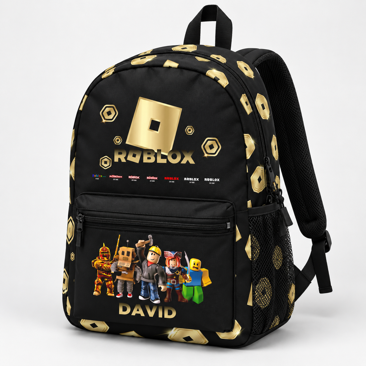 Personalized Gamer Backpack for Kids - Custom Name Blocky Avatar School Bag