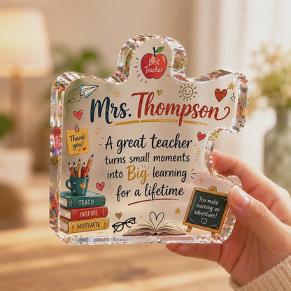Personalized Teacher Puzzle Plaque – Custom Acrylic Teacher Appreciation Gift