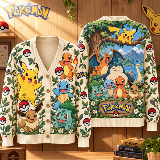 Personalized PKM Floral Cardigan – Custom Name Vintage Garden Sweater