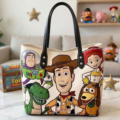 Galaxy And Western Buddy Toy - Personalized Toy Story Leather Bag