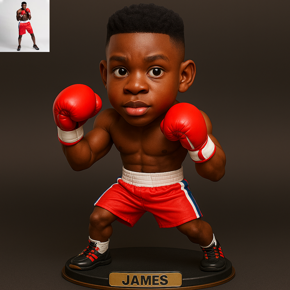 Custom Boxing Photo Pixar Cartoon Style Acrylic Plaque