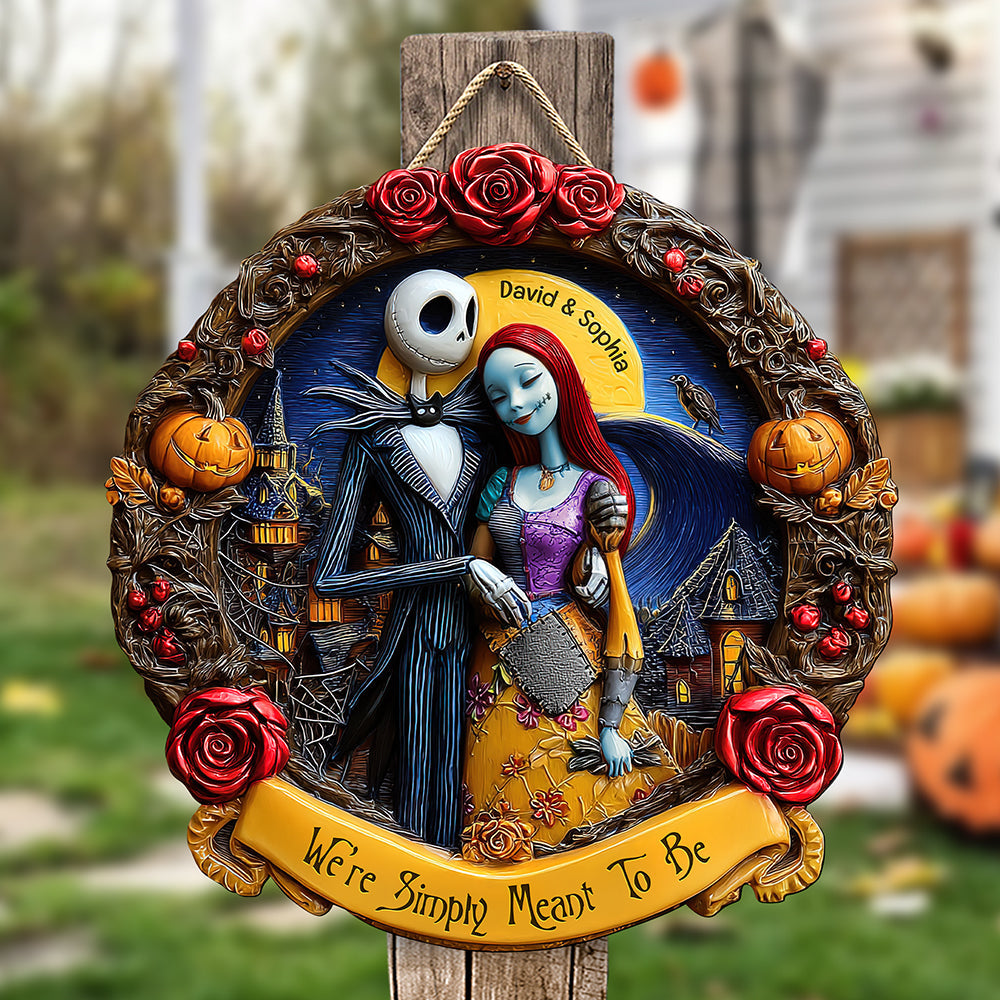 Horror Couple Wood Sign - Personalized Gifts For Couple Wood