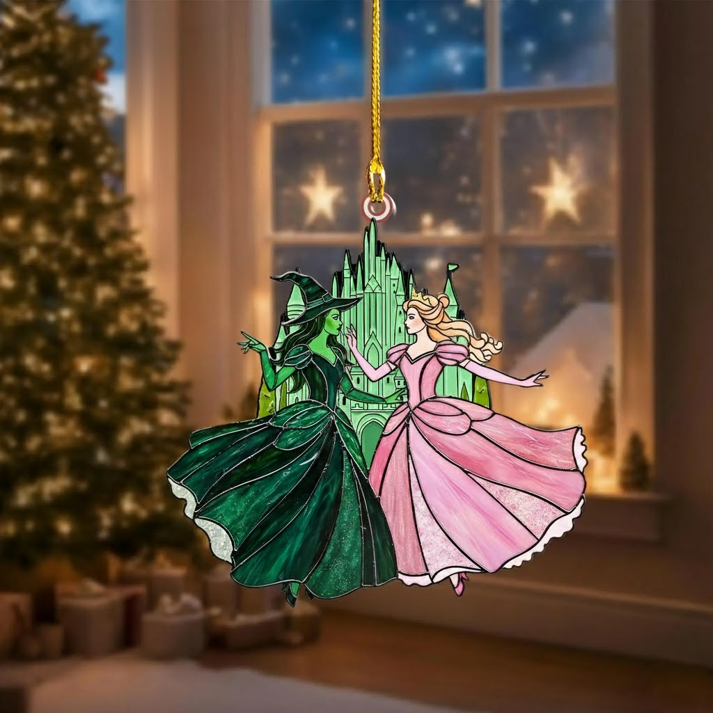 Dancing Through Magic – Personalized Enchanted Duo Custom Shaped Acrylic Ornament