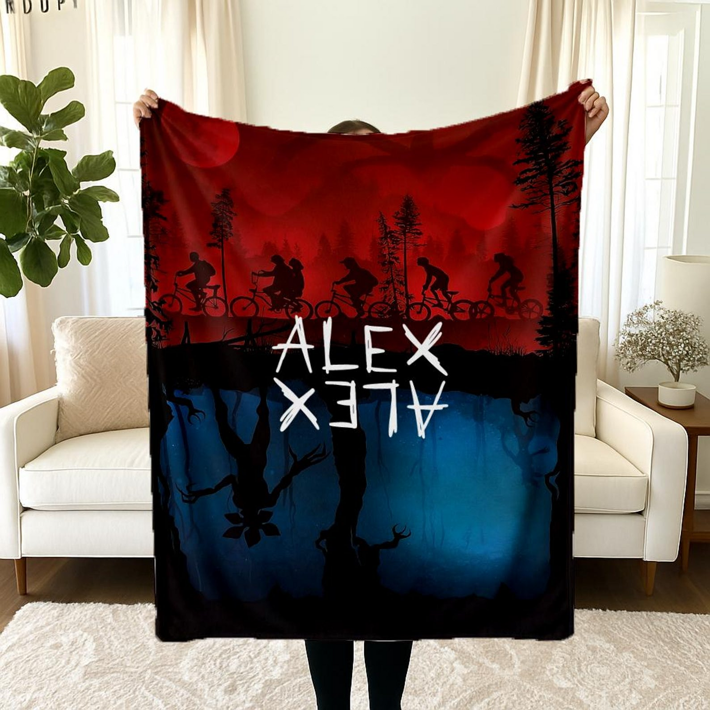 Ride Retro Blanket, Personalized Custom Name Blanket 80s Horror TV Series Blanket