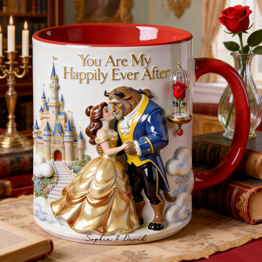 Kissing Fairytale Couple Coffee Mug - Personalized Gift For Couples