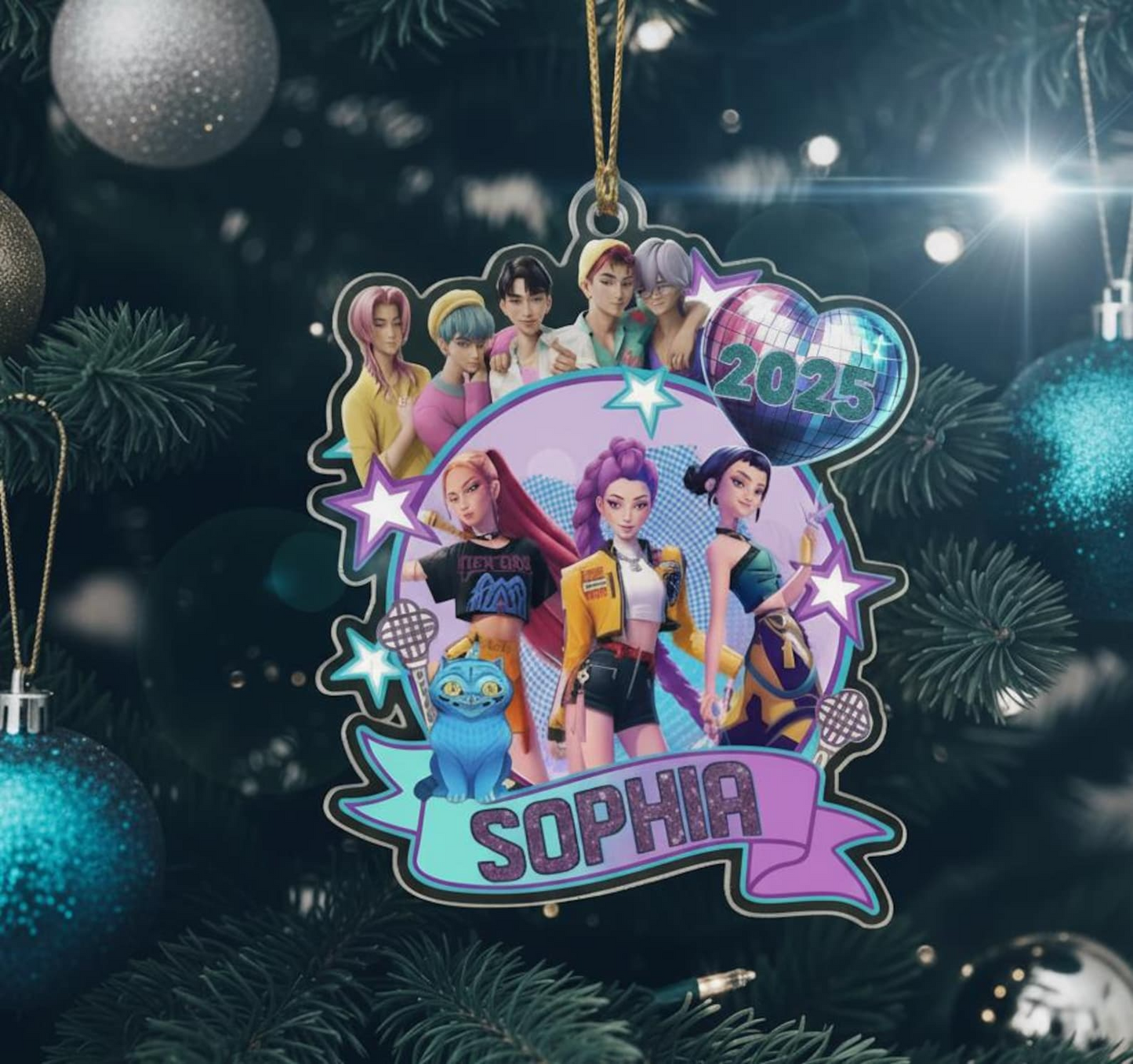 KPOP Band - Personalized Cartoon Christmas Ornament 2025, Holiday Decoration Gift