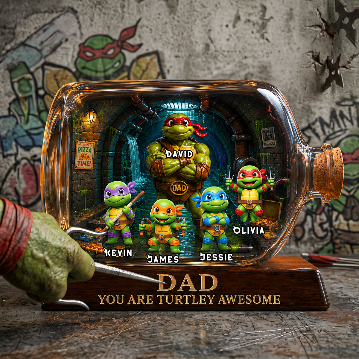 Turtle Hero Dad - Personalized Gifts For Dad Acrylic Plaque
