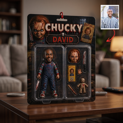 Custom Horror Action Acrylic Plaque - Personalized Scream Style Gift, Custom Face Horror Toy, Halloween Gift for Horror Fans