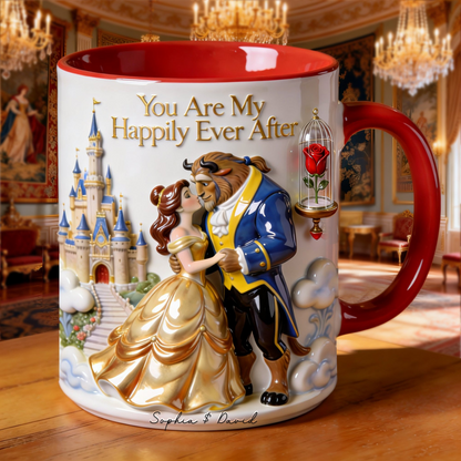 Kissing Fairytale Couple Coffee Mug - Personalized Gift For Couples