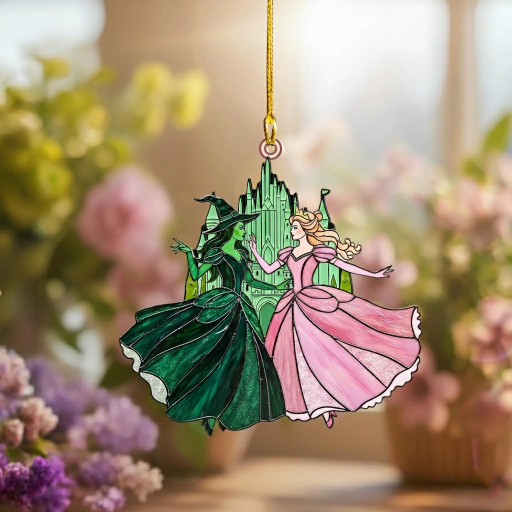 Dancing Through Magic – Personalized Enchanted Duo Custom Shaped Acrylic Ornament
