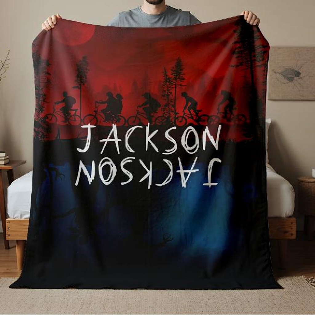 Ride Retro Blanket, Personalized Custom Name Blanket 80s Horror TV Series Blanket
