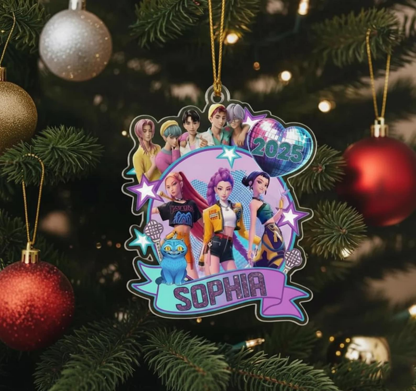 KPOP Band - Personalized Cartoon Christmas Ornament 2025, Holiday Decoration Gift