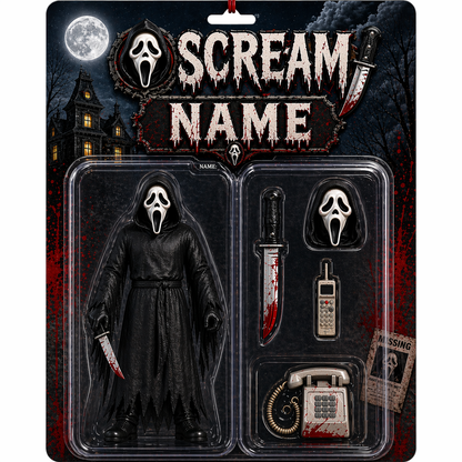 Custom Horror Action Acrylic Plaque - Personalized Scream Style Gift, Custom Face Horror Toy, Halloween Gift for Horror Fans