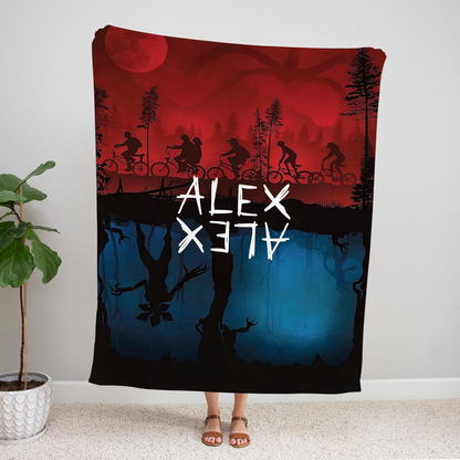Ride Retro Blanket, Personalized Custom Name Blanket 80s Horror TV Series Blanket