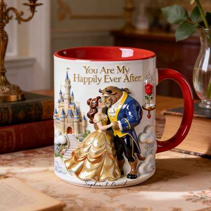 Kissing Fairytale Couple Coffee Mug - Personalized Gift For Couples