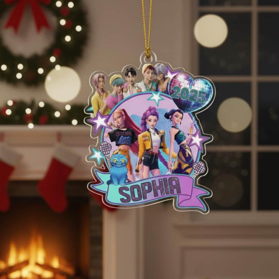 KPOP Band - Personalized Cartoon Christmas Ornament 2025, Holiday Decoration Gift