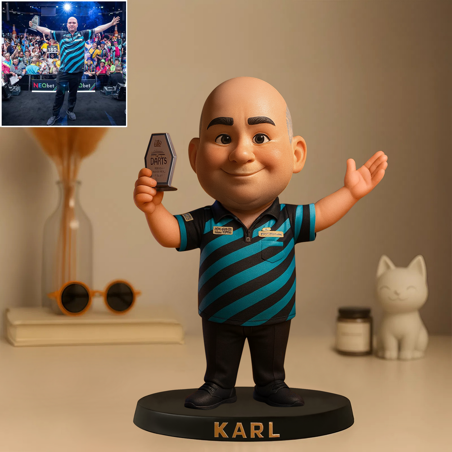 Custom Darts Photo Pixar Cartoon Style Acrylic Plaque