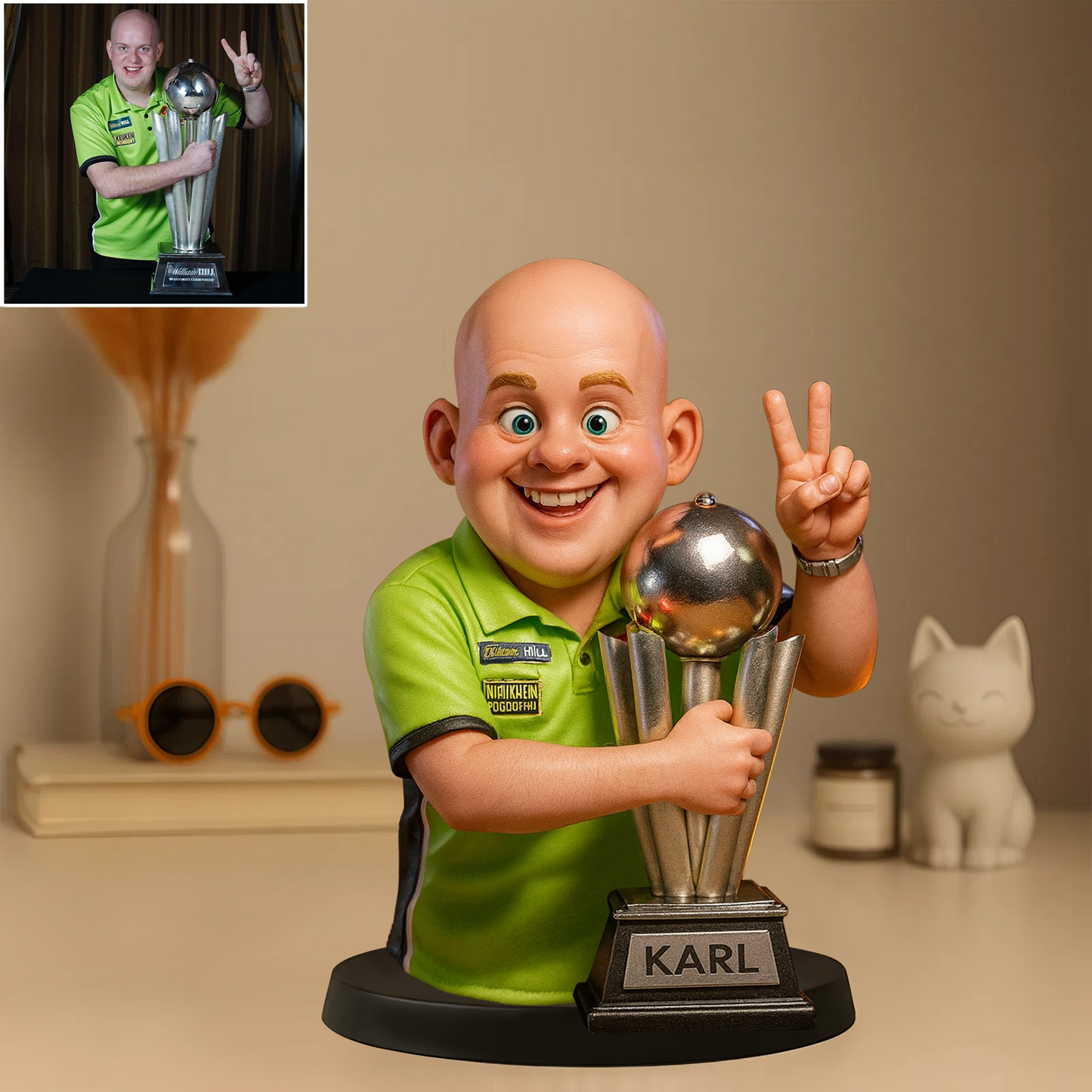 Custom Darts Photo Pixar Cartoon Style Acrylic Plaque