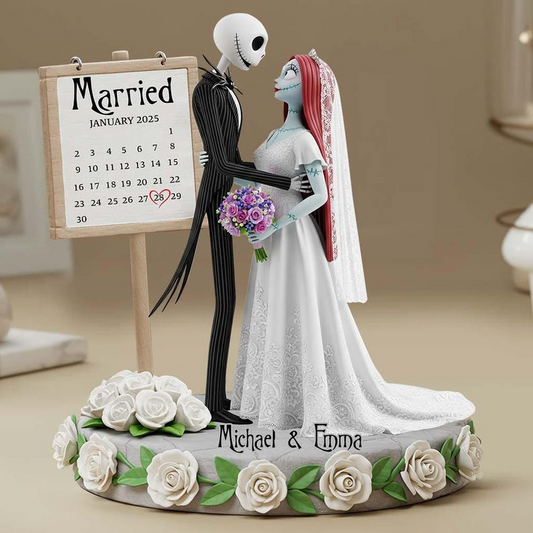 Personalized Nightmare Couple Married Acrylic Plaque, Wedding Anniversary Crystal Plaque, Engagement Decor, Gift for Him Her