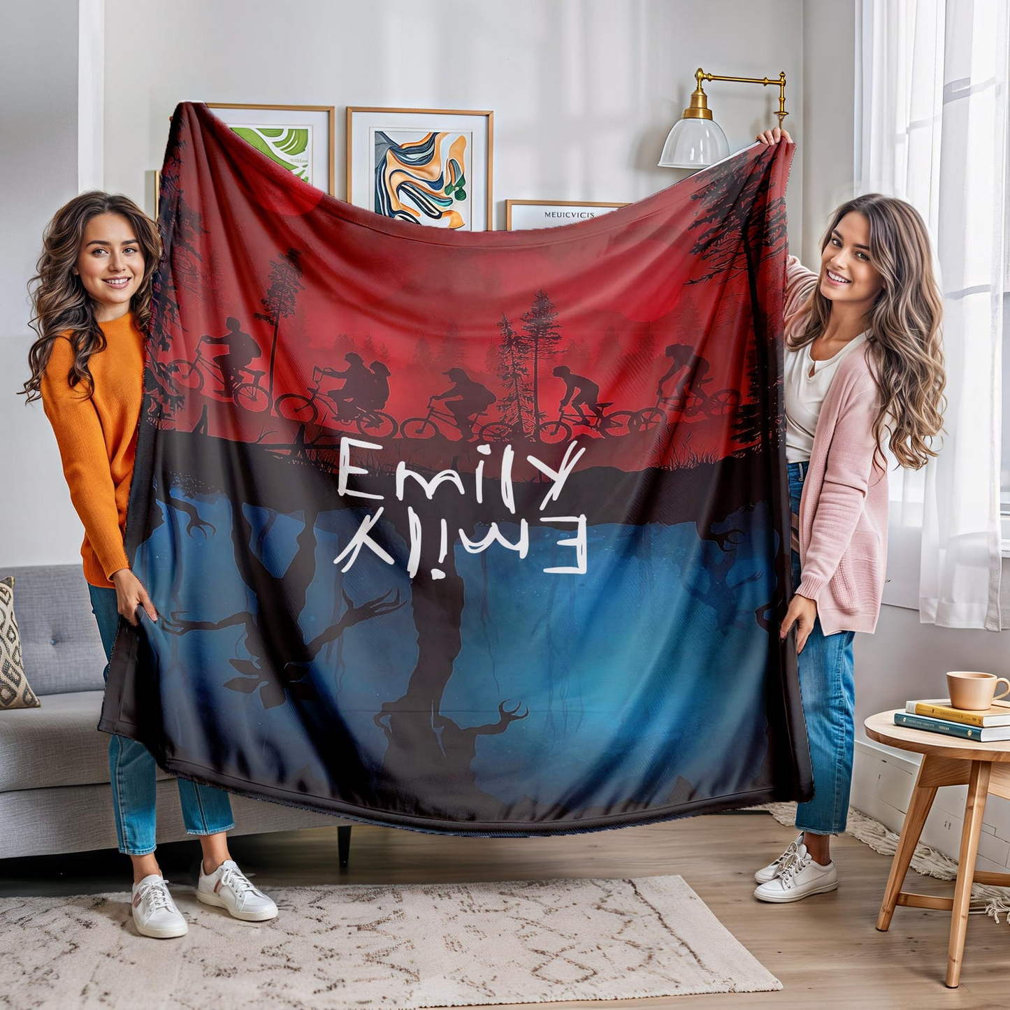 Ride Retro Blanket, Personalized Custom Name Blanket 80s Horror TV Series Blanket