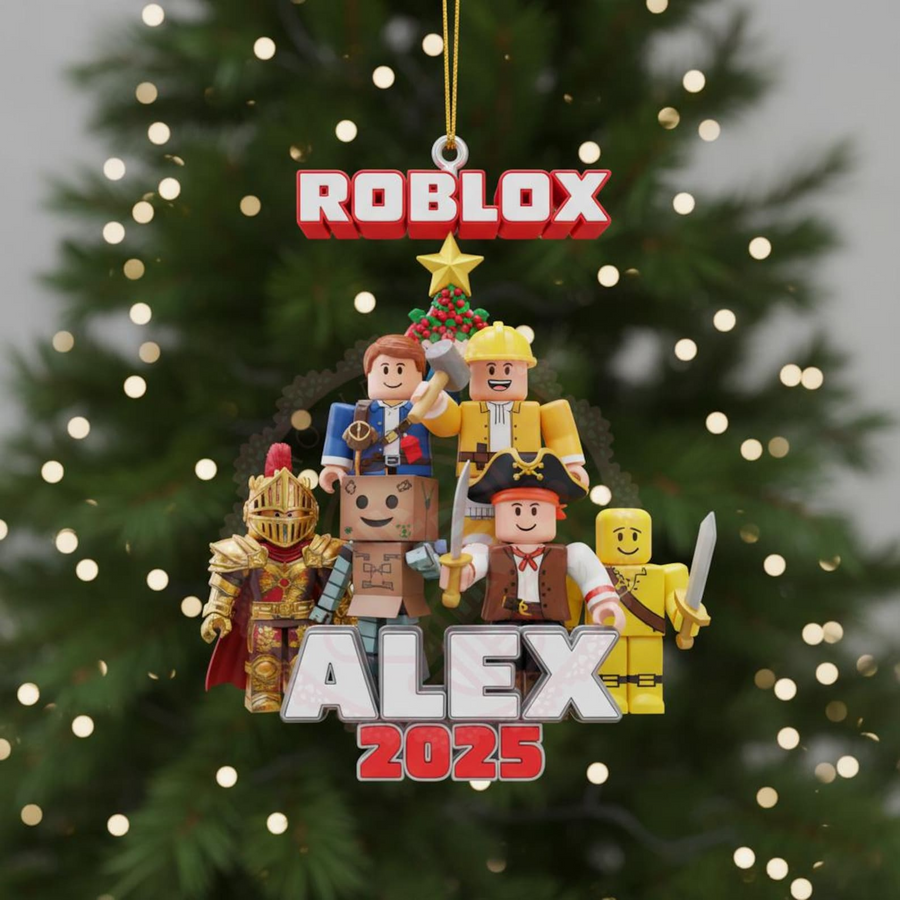 Build Your Adventure – Personalized Gamer Custom Shaped Acrylic Ornament