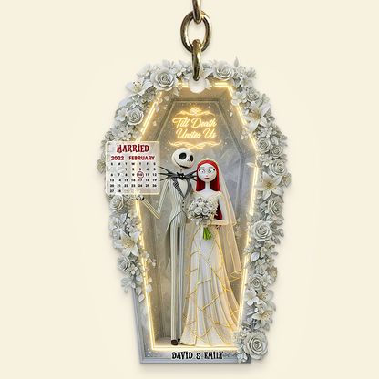 Horror Wedding Couple Keychain - Personalized Gifts For Couple