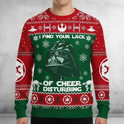 I Find Your Lack Of Cheer Disturbing - Personalized Galaxy Ugly Sweater, Xmas Ugly Sweatshirt