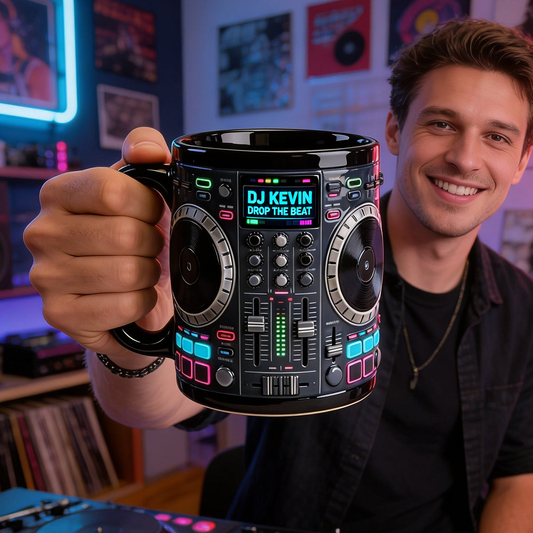 DJ Tables Coffee Mug Personalized Gifts For Disc Jockey Music Lovers