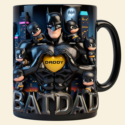 Strong Dad and Kids Coffee Mug - Personalized Gifts For Dad