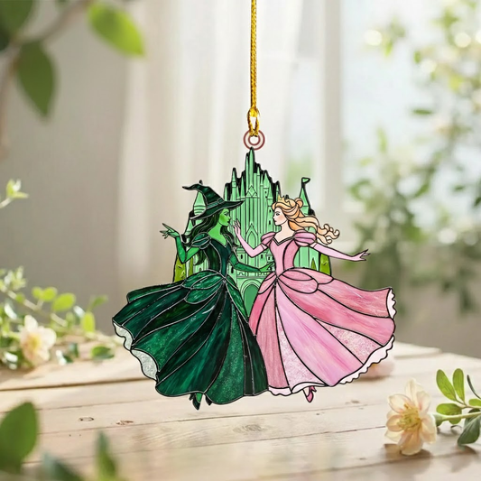 Dancing Through Magic – Personalized Enchanted Duo Custom Shaped Acrylic Ornament