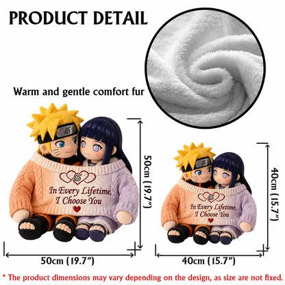 Ninja Couple - Personalized Mouse Faux Fur Shaped Pillow