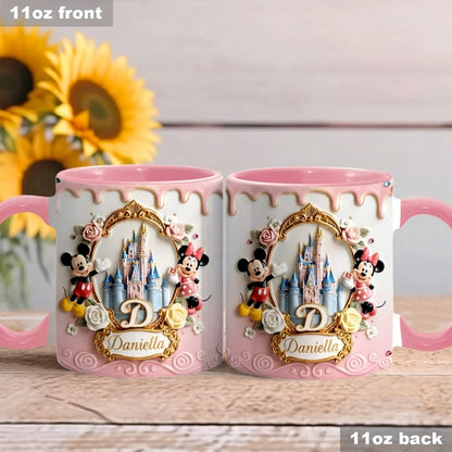 Custom Initial Magic Castle - Personalized Mouse Accent Mug